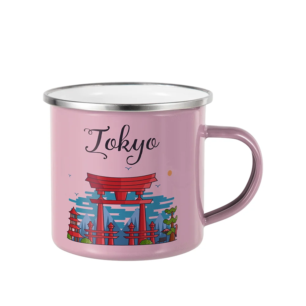 12oz/360ml Sublimation Enamel Camping Mug (Pink) thumbnail 2