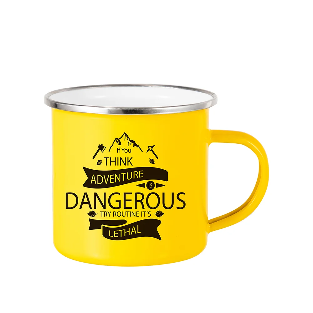 12oz/360ml Sublimation Enamel Camping Mug (Yellow) thumbnail 2