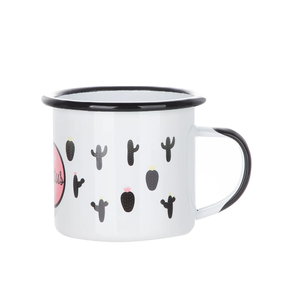 12oz/360ml Color Rim Sublimation Enamel Camping Mug (Black) thumbnail 2