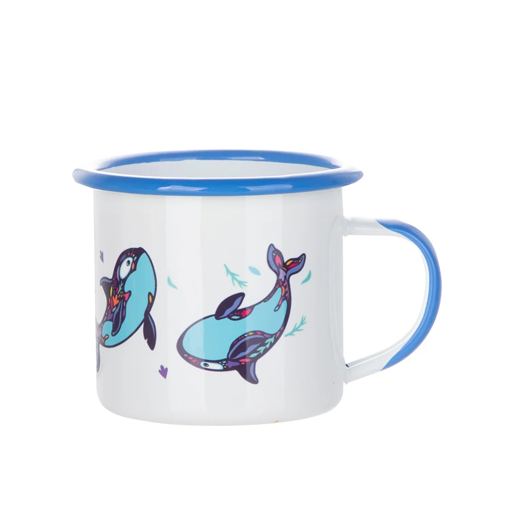 12oz/360ml Color Rim Sublimation Enamel Camping Mug (Light Blue) thumbnail 2
