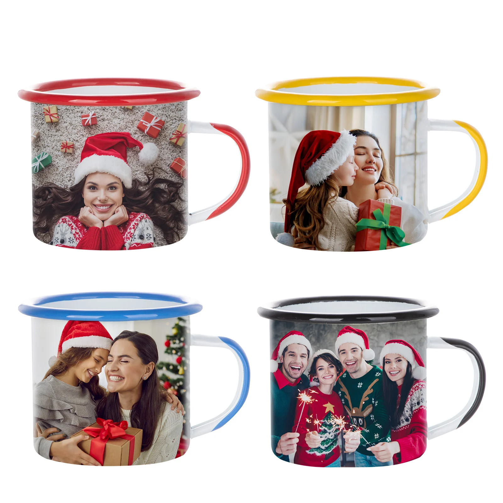 12oz/360ml Color Rim Sublimation Enamel Camping Mug (Red) thumbnail 2