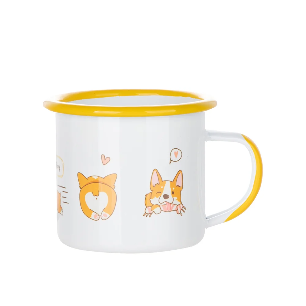 12oz/360ml Color Rim Sublimation Enamel Camping Mug (Yellow) thumbnail 2