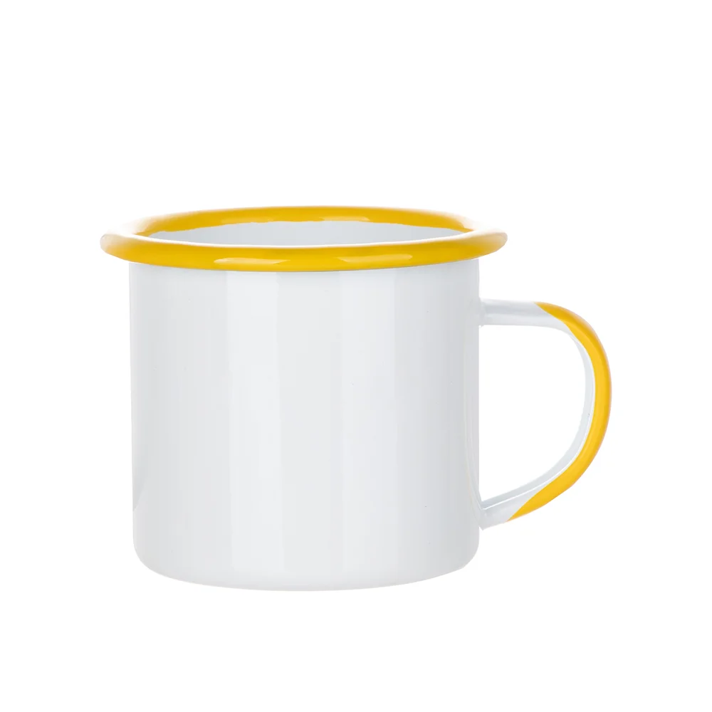 12oz/360ml Color Rim Sublimation Enamel Camping Mug (Yellow) thumbnail 1