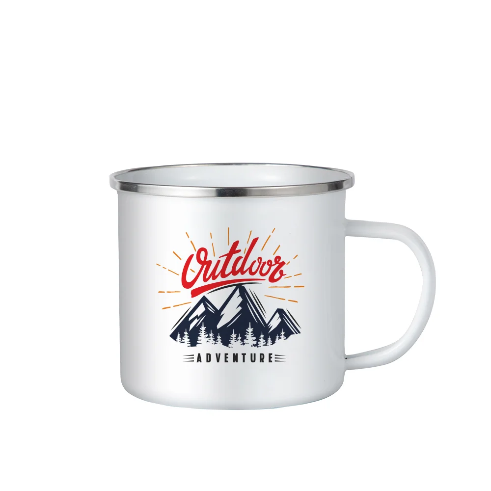 Sublimation Camping Enamel Mug White 17 OZ