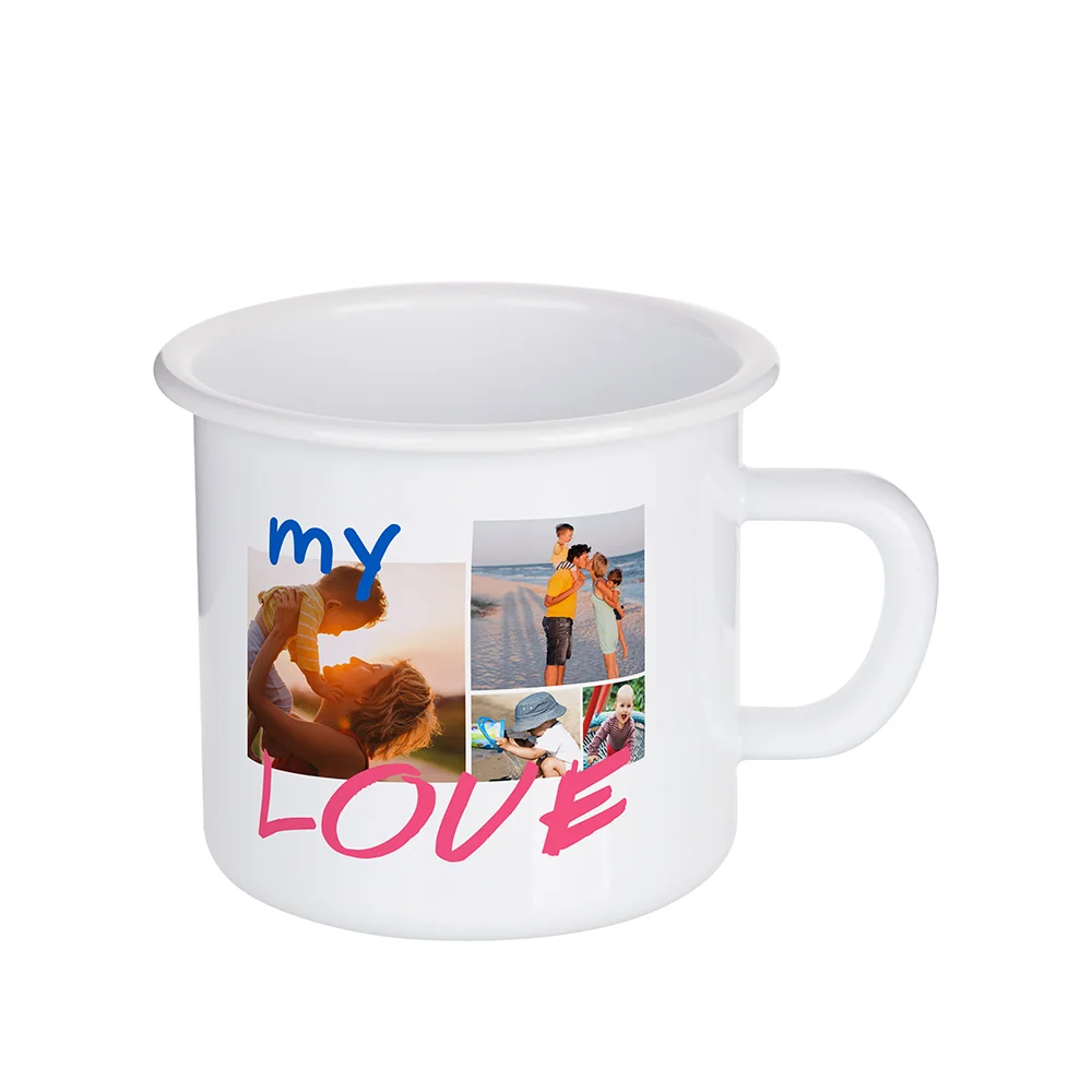 17oz/500ml White Color Rim Sublimation Enamel Camping Mug (White) thumbnail 2