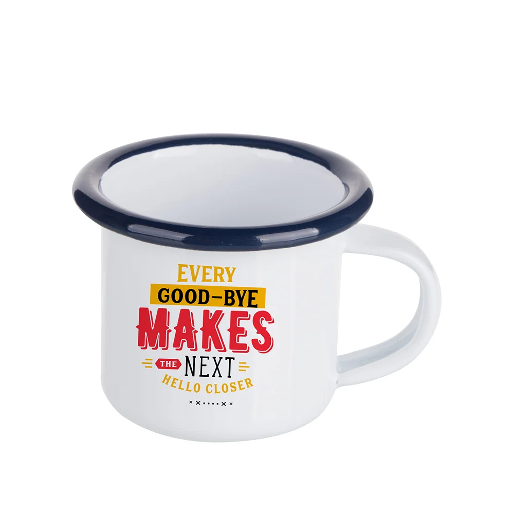 3oz/100ml Enamel Mug with Blue Rim thumbnail 2