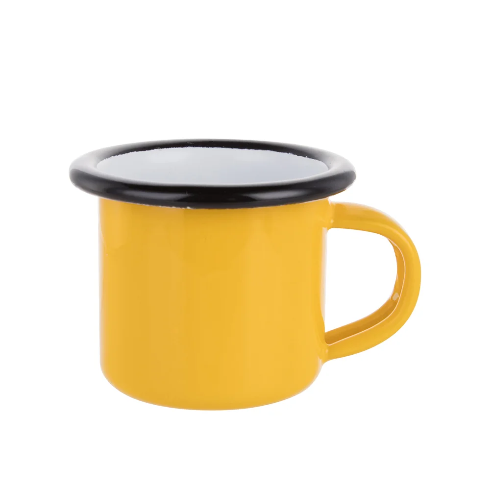 3oz 100ml Black Color Rim Sublimation Enamel Camping Mug (Yellow) - image 1