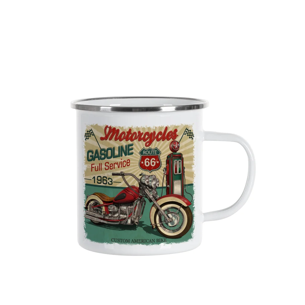 17OZ/500ml Enamel Cup w/ Flat Bottom(White) thumbnail 2