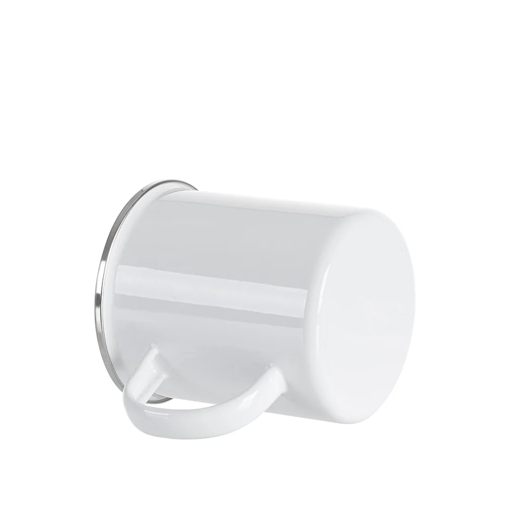 17OZ/500ml Enamel Cup w/ Flat Bottom(White) thumbnail 3
