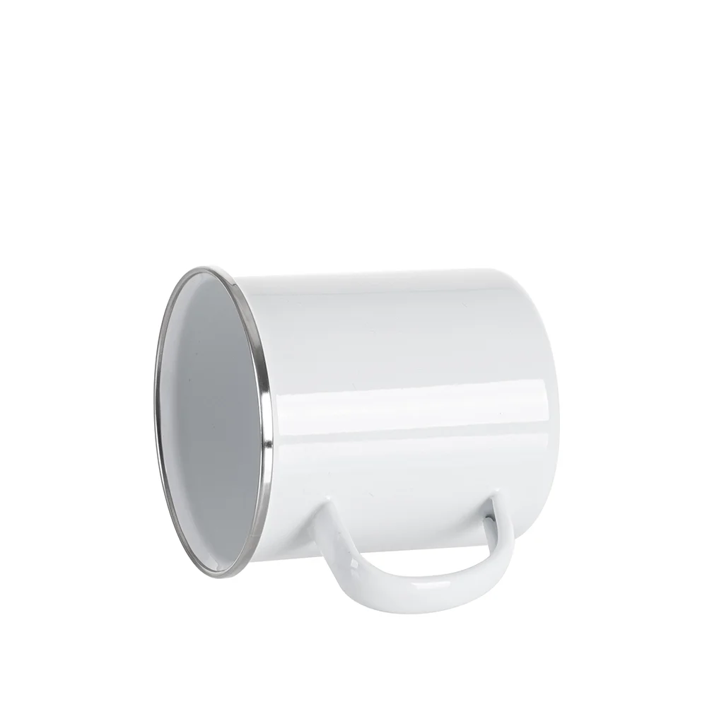 17OZ/500ml Enamel Cup w/ Flat Bottom(White) thumbnail 4